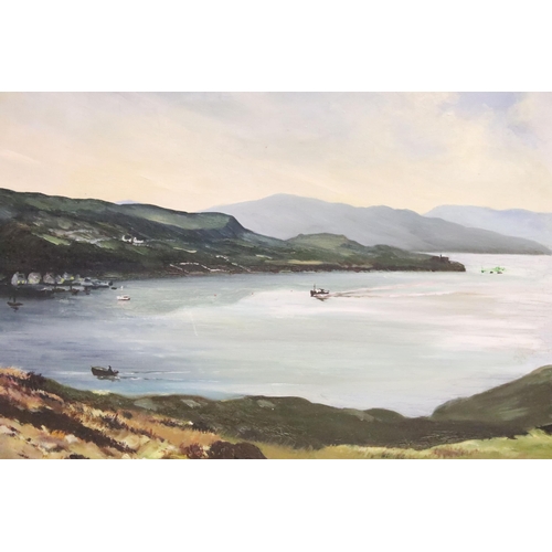 506 - Irish interest - C Hackett, a view of East of Killrohave County Cork, oil on canvas, 56 x 60cm, fram... 