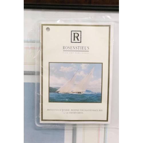 515 - Stephen Dews, nautical theme - ' Britannia and Yankee Round The Island Race 1935 ' no 35 of 350, lim... 