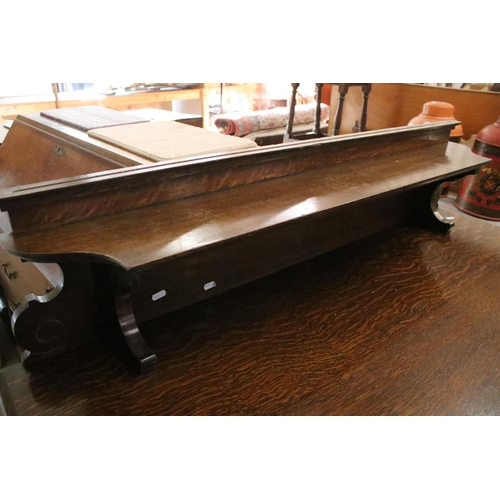 598 - 20th century oak sideboard, with galleried shelf back, above carved frieze drawer and a pair of carv... 