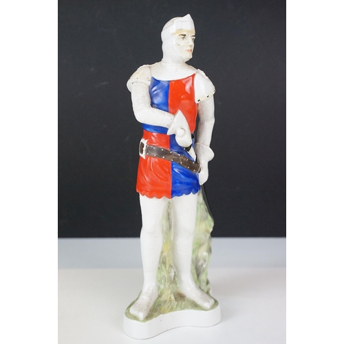 15 - Michael Sutty Ceramics figurine 'The Crusader' c.1984, depicted in chainmail armour with sword, H 26... 