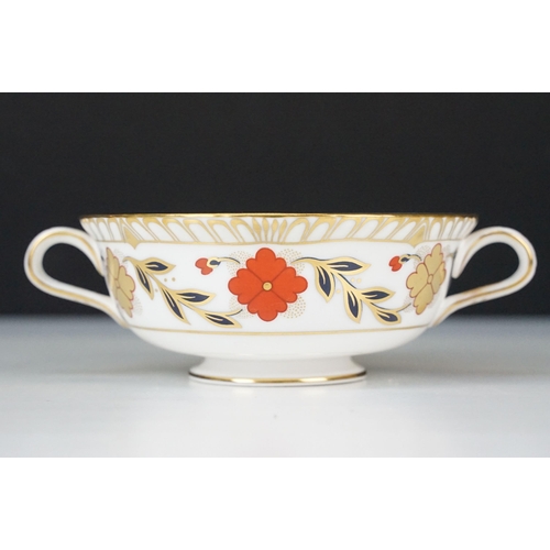 25 - Royal Crown Derby Imari A.962 soup cup and saucer together with a selection of plates to include Ima... 