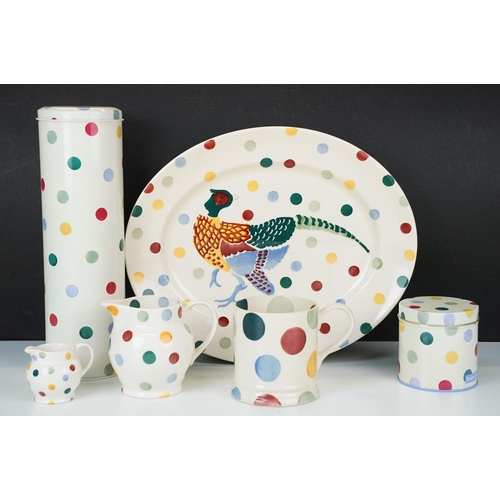 13 - Emma Bridgewater Polka Dot collection items to include Pheasant medium oval platter, mug, baking bea... 