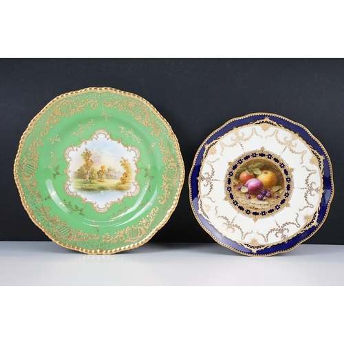 19 - Two Coalport cabinet plates one featuring a still life signed by Frederick Chivers numbered 7422, di... 