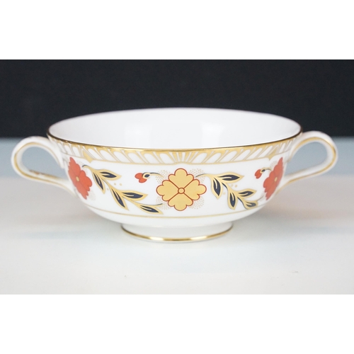 25 - Royal Crown Derby Imari A.962 soup cup and saucer together with a selection of plates to include Ima... 