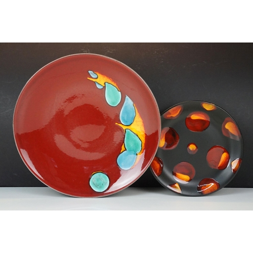 26 - Large Poole Pottery Odyssey centre platter bowl, diameter 40cm, together with smaller Galaxy living ... 