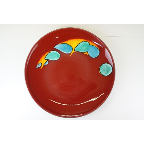 26 - Large Poole Pottery Odyssey centre platter bowl, diameter 40cm, together with smaller Galaxy living ... 