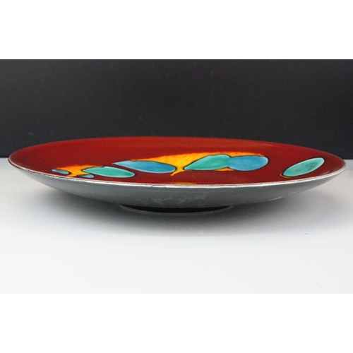 26 - Large Poole Pottery Odyssey centre platter bowl, diameter 40cm, together with smaller Galaxy living ... 