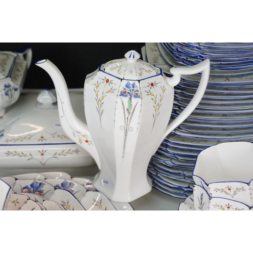 30 - Large collection of Shelley Blue Iris pattern tea and dinner service set to include, two large lidde... 