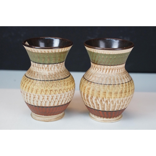 44 - Collection of eighteen studio pottery pieces in varying forms, sizes and finishes