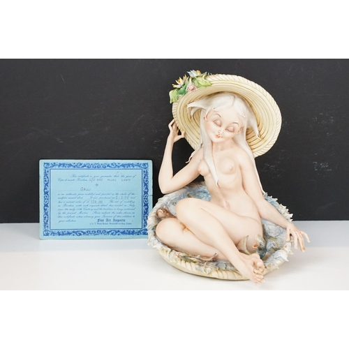 52 - Capo-di-Monte porcelain figurine of 'Nude Lady' G/I 008, with certificate, H 23cm