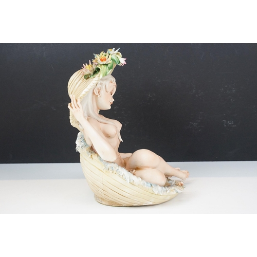 52 - Capo-di-Monte porcelain figurine of 'Nude Lady' G/I 008, with certificate, H 23cm