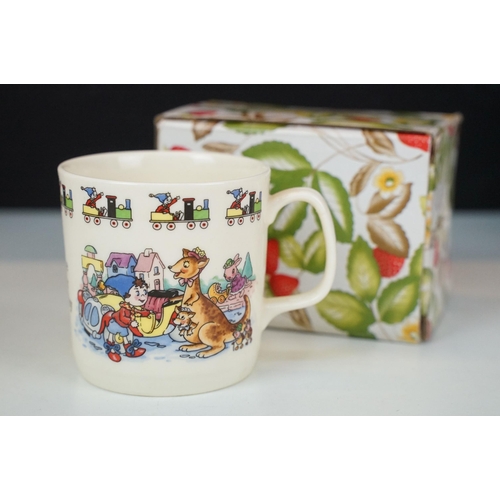 54 - Royal Doulton Bunnykins two piece cereal bowl and mug together with a money ball, Wedgwood Peter Rab... 