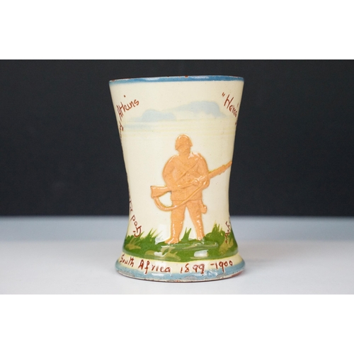 6 - Aller vale pottery, Tommy Atkins 1st & 2nd Bn Devon Regiment, commemorative double handed mug from 1... 