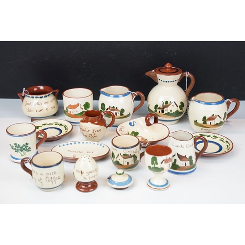 75 - Quantity of antique and mid 20th century Torquay, Devon Mottoware, various potteries pieces. (1 box)