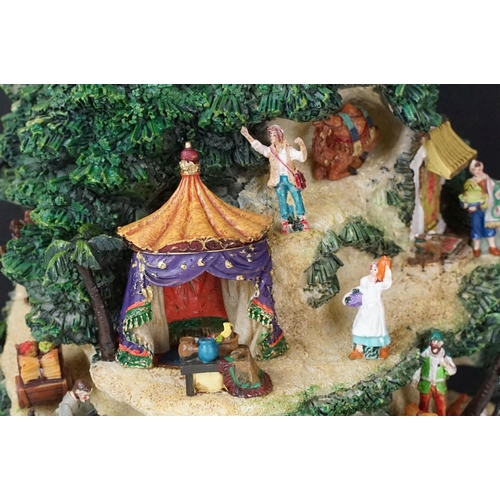 100 - Large hand painted Thomas Kinkade 'Glory to the Newborn King' illuminated decorative Christmas tree ... 