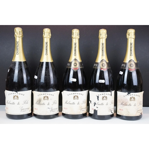 414 - Alcohol - Melnotte & Fils Champagne, Epernay, France 1500ml Magnum x 5 bottles