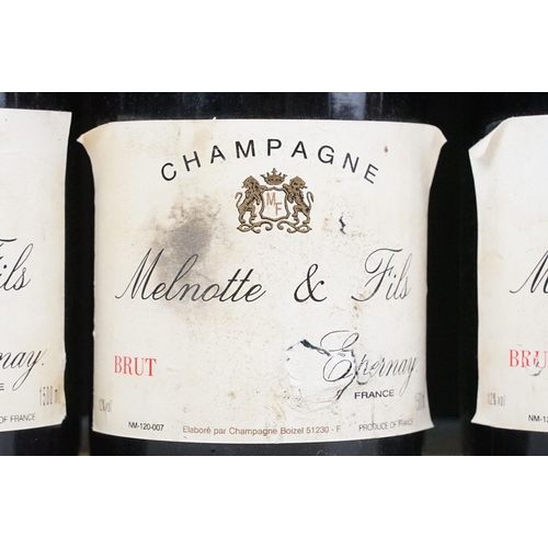 414 - Alcohol - Melnotte & Fils Champagne, Epernay, France 1500ml Magnum x 5 bottles