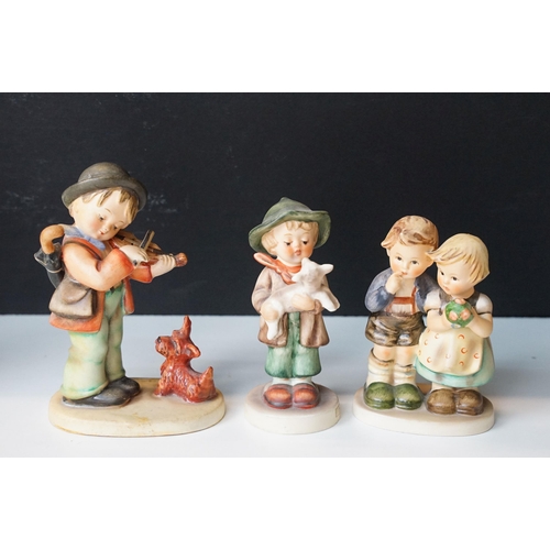 104 - Quantity of Goebel W.German figurines to include Brother, mountaineer, postman, serenade, friends, a... 