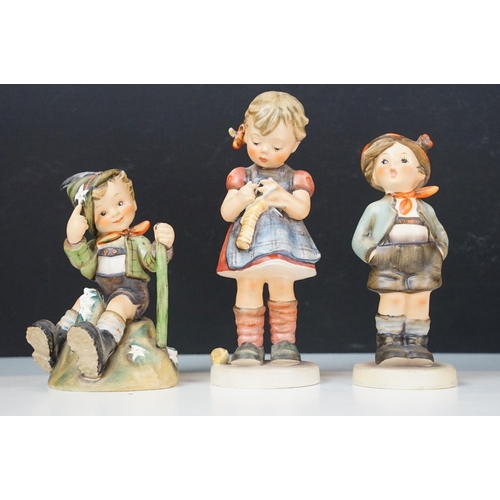 104 - Quantity of Goebel W.German figurines to include Brother, mountaineer, postman, serenade, friends, a... 