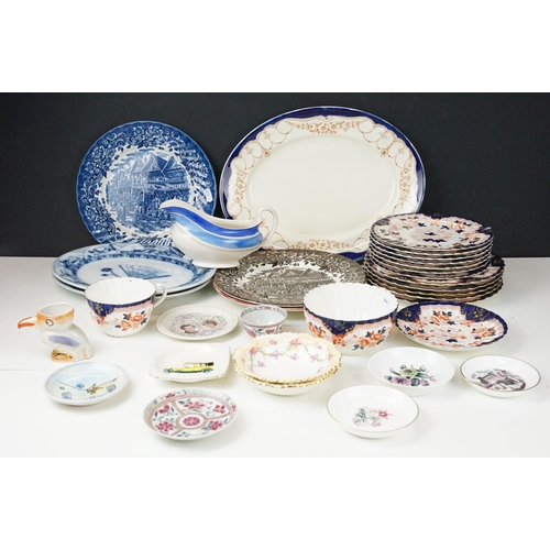 111 - Quantity of ceramics to include Royal Tudor ware plates, large Myott Son & co 'Rosemary' platter, Im... 