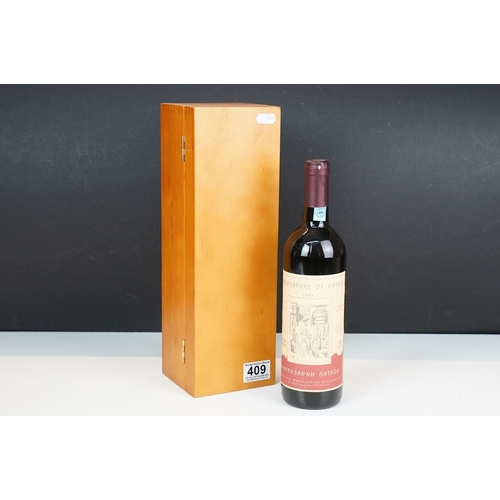 409 - Alcohol - Mavrodaphne of Patras 1944, 750ml, in wooden case, Prime Wines letter states that 'The sto... 