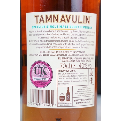 411 - Alcohol - three bottles of Tamnavulin Speyside Single Malt Scotch Whisky, comprising: Sherry Cask Ed... 