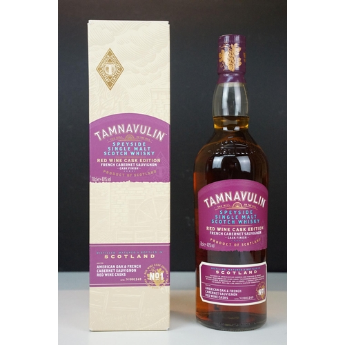 411 - Alcohol - three bottles of Tamnavulin Speyside Single Malt Scotch Whisky, comprising: Sherry Cask Ed... 