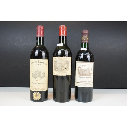 418 - Alcohol - three bottles of wine, comprising: Chateau Lafite-Rothschild 1948, Chateau Lanessan Medoc ... 