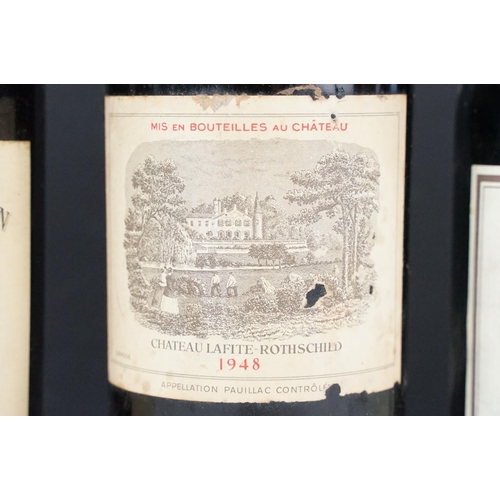 418 - Alcohol - three bottles of wine, comprising: Chateau Lafite-Rothschild 1948, Chateau Lanessan Medoc ... 