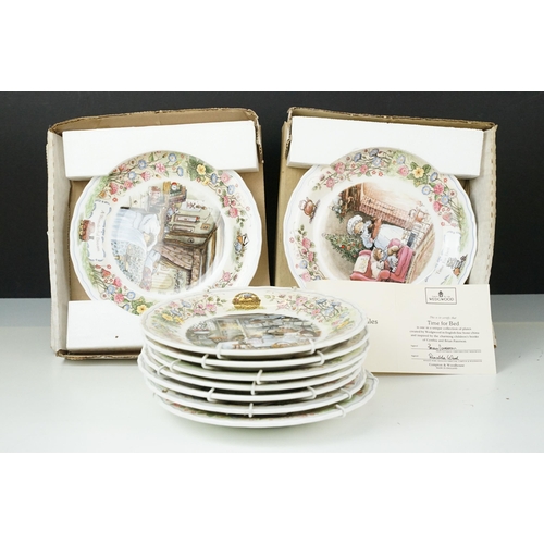 85 - Selection of Wedgwood Foxwood Tales plates to include The Foxwood Library, Mrs Rabbit's Kitchen, Mr ... 