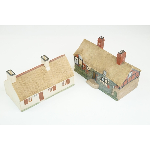 91 - Collection of W.H Goss miniature yesteryear house models to include Shakespeare's house, Burn's Cott... 