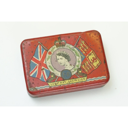 275 - A collection of vintage advertising tins to include a Huntley & Palmers example.