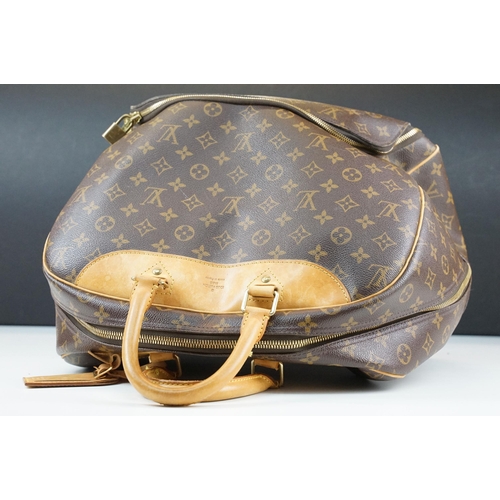 277 - Louis Vuitton Evasion monogram sports bag travel luggage, brass LV hardware, zip top, internal canva... 