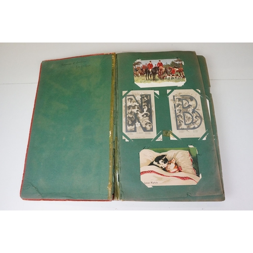 290 - An early 20th century postcard album with contents to include a good selection of real photo and pri... 