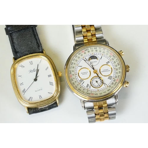 304 - A small collection of gents wristwatches to include Casio, Sekonda and Pulsar examples.