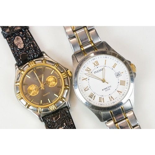 304 - A small collection of gents wristwatches to include Casio, Sekonda and Pulsar examples.