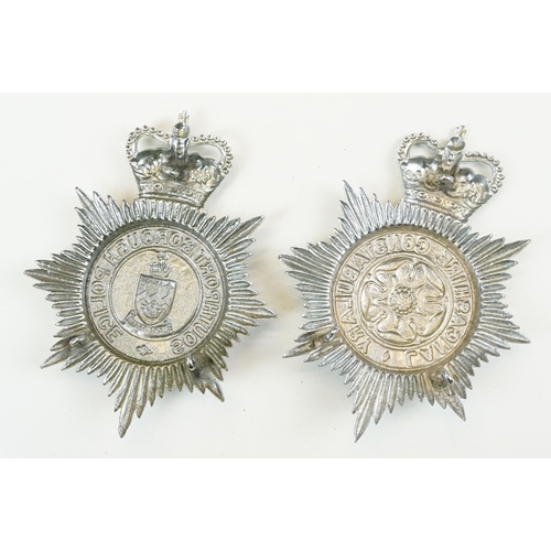 319 - A collection of police constabulary helmet badges to include Southport, Cornwall and Lancashire exam... 