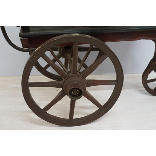 327 - 20th century little wooden milk cart with vintage advertising signs, 'Chalk Farm Dairy, O.Davies and... 