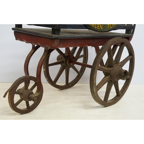 327 - 20th century little wooden milk cart with vintage advertising signs, 'Chalk Farm Dairy, O.Davies and... 