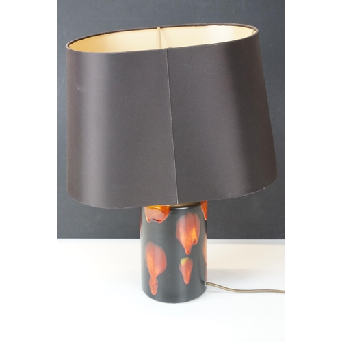 330 - 20th century Poole Pottery cylindrical table light in Lava Galaxy pattern, H 20cm