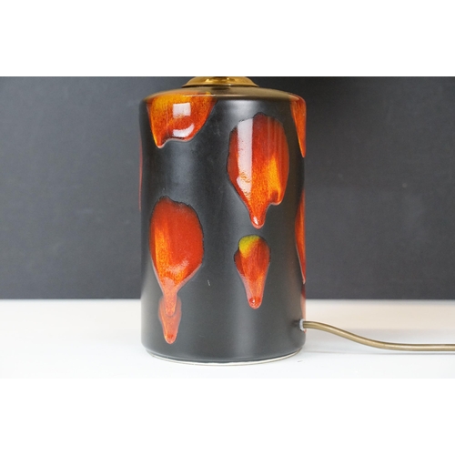 330 - 20th century Poole Pottery cylindrical table light in Lava Galaxy pattern, H 20cm