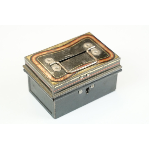 371 - Collection of boxes and tins to include a 20th century money box, with smaller DiBro example, a Pand... 