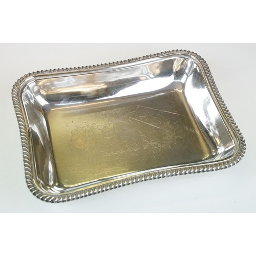 375 - Silver plate selection of five service dishes and trays to include Mappin Brothers examples