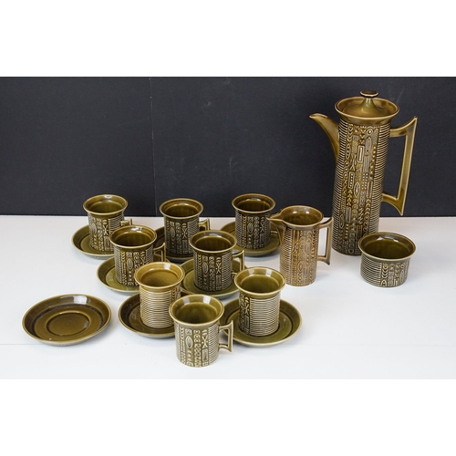 121 - Mid century Portmeirion Pottery 'Cypher' by Susan Williams Ellis coffee set, to include eight coffee... 