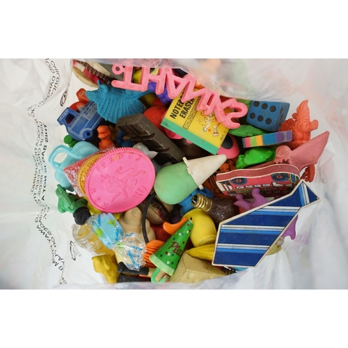 332 - A collection of 1980's shaped and scented erasers / pencil rubbers together with a selection of butt... 