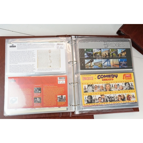 342 - A large collection of British Royal Mail presentation packs within three albums together with loose ... 