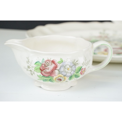 123 - Susie Cooper Crown Works and Burleigh Ware 'Windsor' soup cups and saucers, together with Portmeirio... 