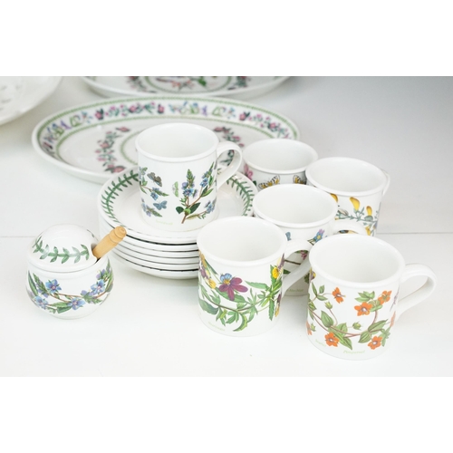 123 - Susie Cooper Crown Works and Burleigh Ware 'Windsor' soup cups and saucers, together with Portmeirio... 