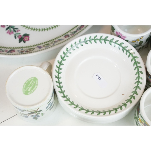 123 - Susie Cooper Crown Works and Burleigh Ware 'Windsor' soup cups and saucers, together with Portmeirio... 