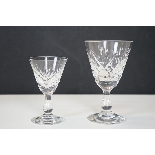 124 - Large selection of mixed glass and silver plate ware to include wine glasses, tumblers and liqueur g... 